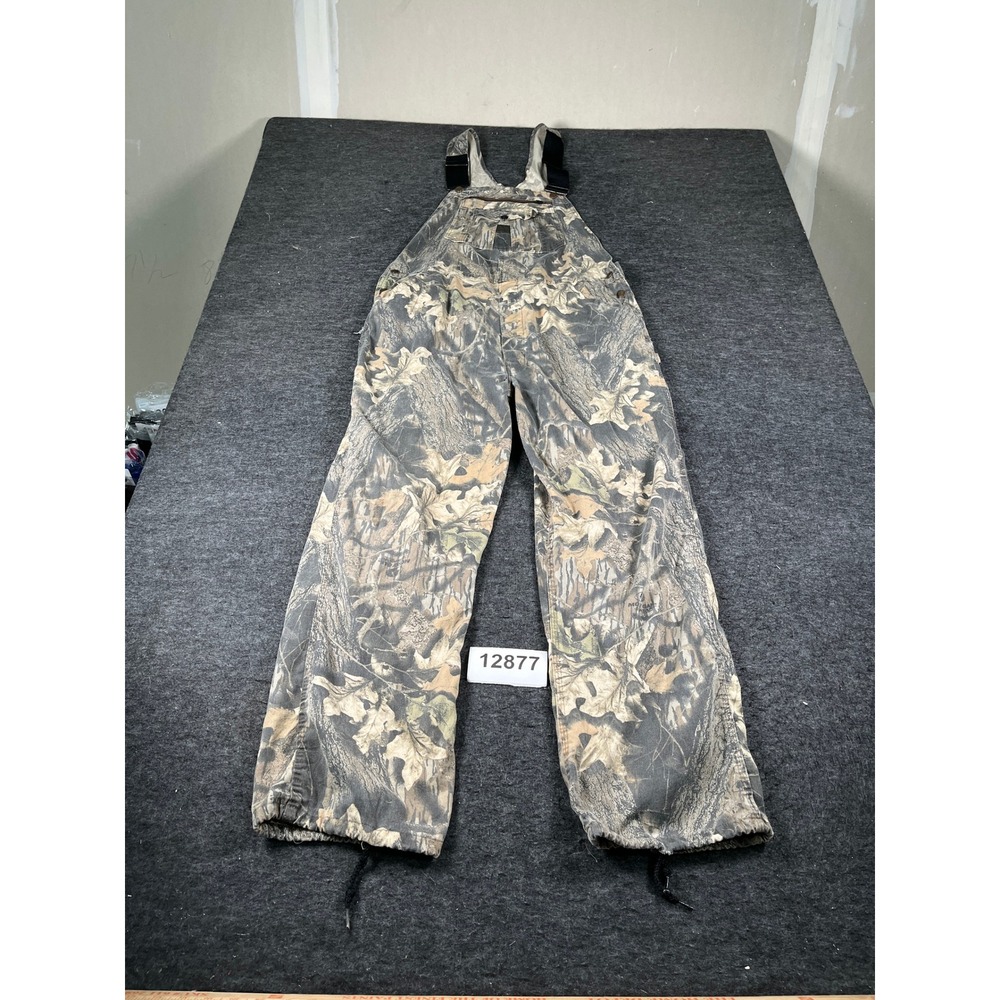 Liberty Carpenter Bib Overalls Mens 40 Green Camo Mossy Oak Break Up Hunting